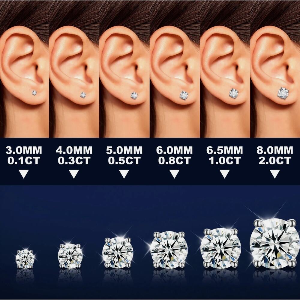 Moissanite Earring | 100% Passes Tester | Iced Out | New - Picture 5 of 5